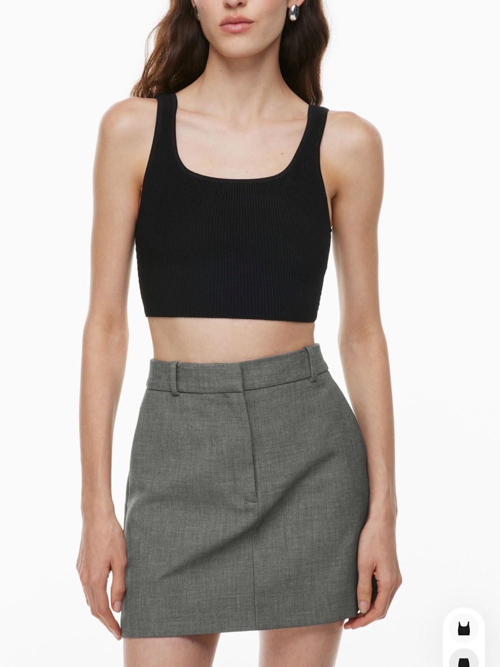 Aritzia Babaton Sculpt Knit Squareneck Cropped Tank, S